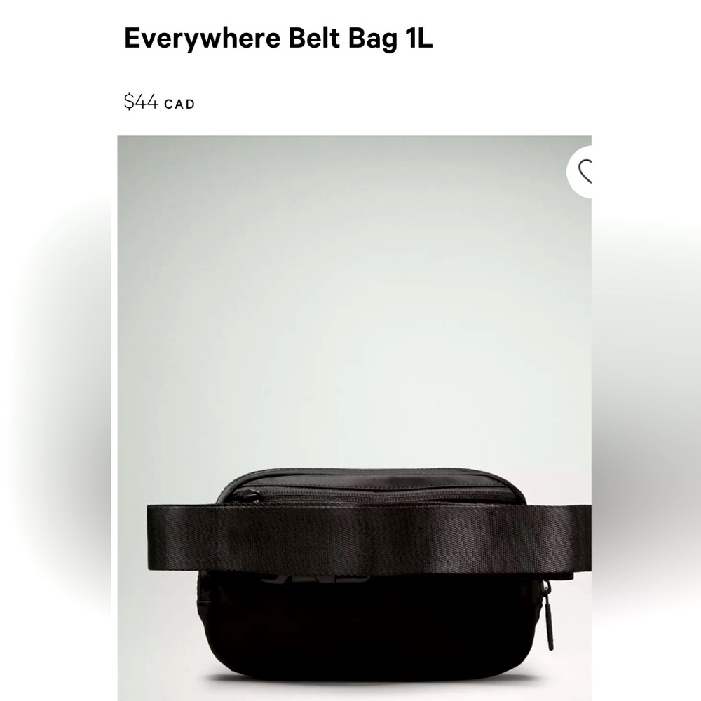 Lululemon black everywhere 1 litre bag